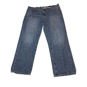 LL Bean Men's Classic Fit Straight 100 % Cotton Wash Denim Blue Jeans - 36x28